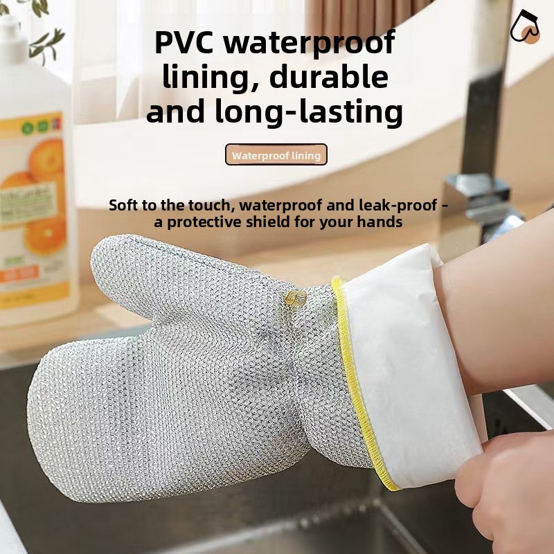 Thick silver wire kitchen gloves