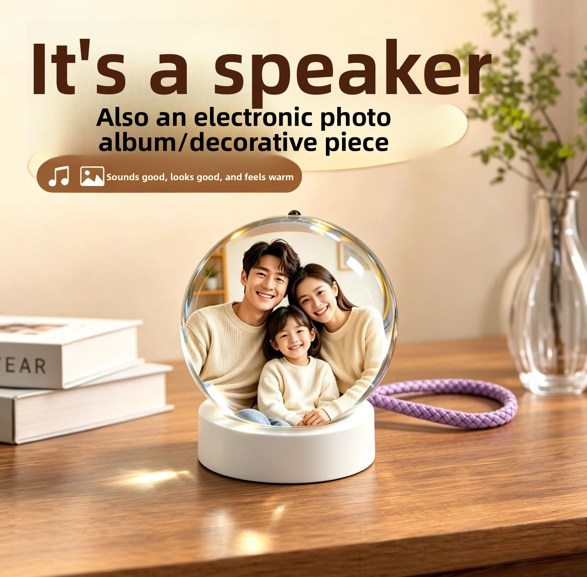 X3 1.65-Inch Full-Screen Carousel Photo Album Bluetooth Speaker