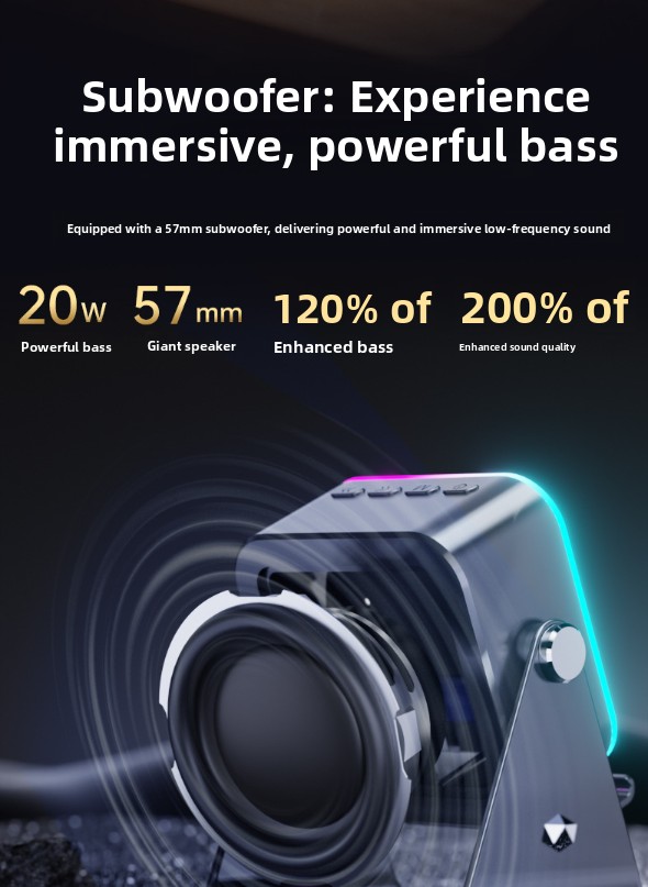 Portable Bluetooth Stand Speaker with Subwoofer