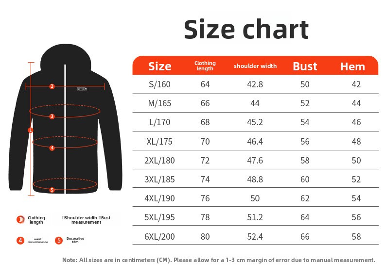 Men's Electric Heating Jacket Hooded Windproof Thermal Coat with USB Power