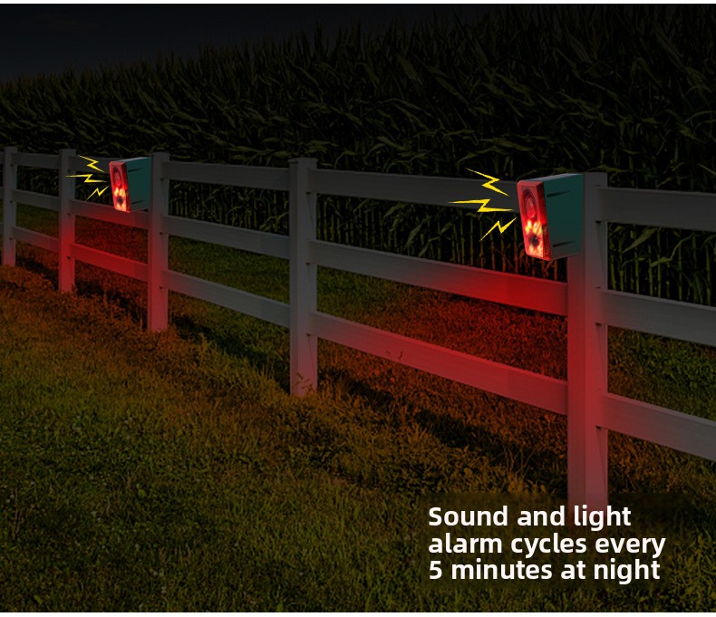 Solar-Powered Ultrasonic Animal Repeller with Flashing Light and Dog Barking Sound