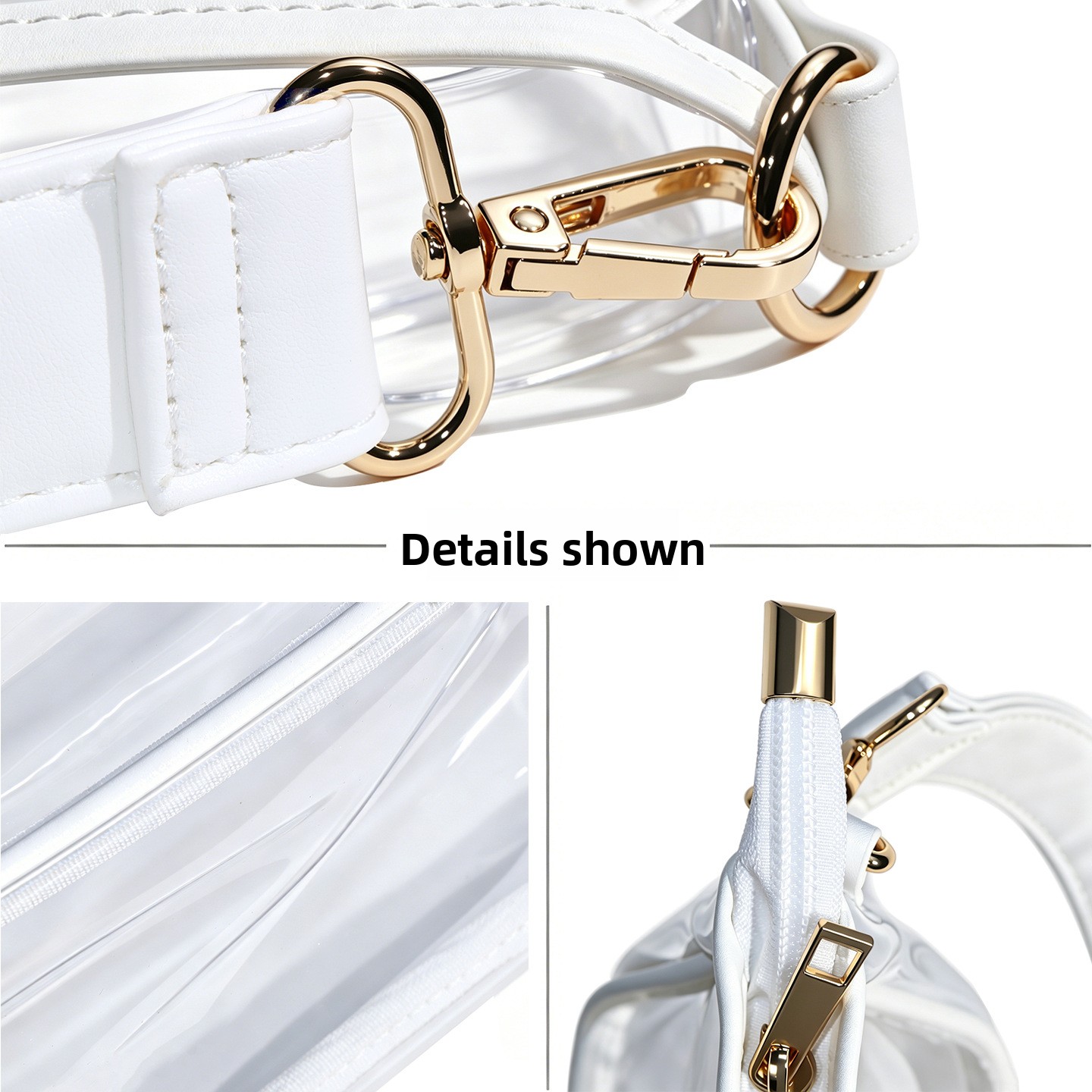 PU Leather Women's Underarm Bag Large Capacity Zipper Tote Handbag