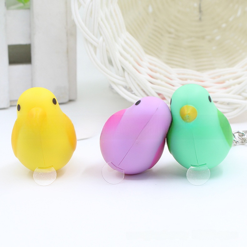 LED Light Up Bird Sound Keychain Creative Animal Pendant Gift