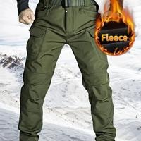 Men's Fleece Lined Waterproof Outdoor Hiking Pants, Warm Winter Insulated Snow Pant