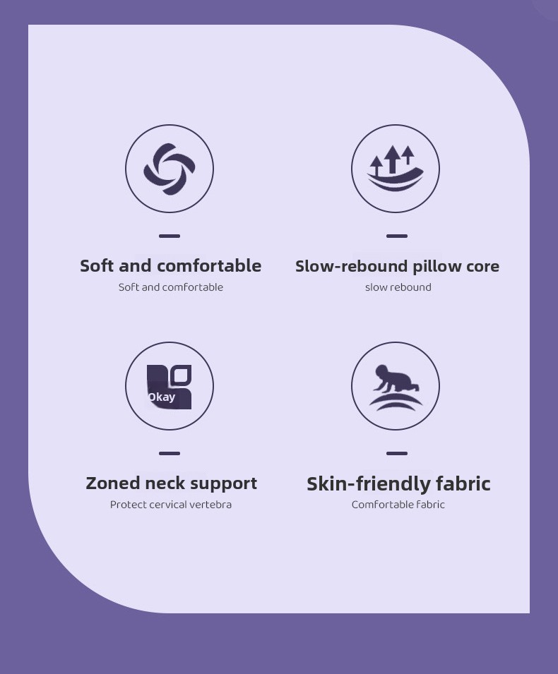 Ergonomic Contour Memory Foam Pillow Slow Rebound Neck Support Cooling Travel Pillow