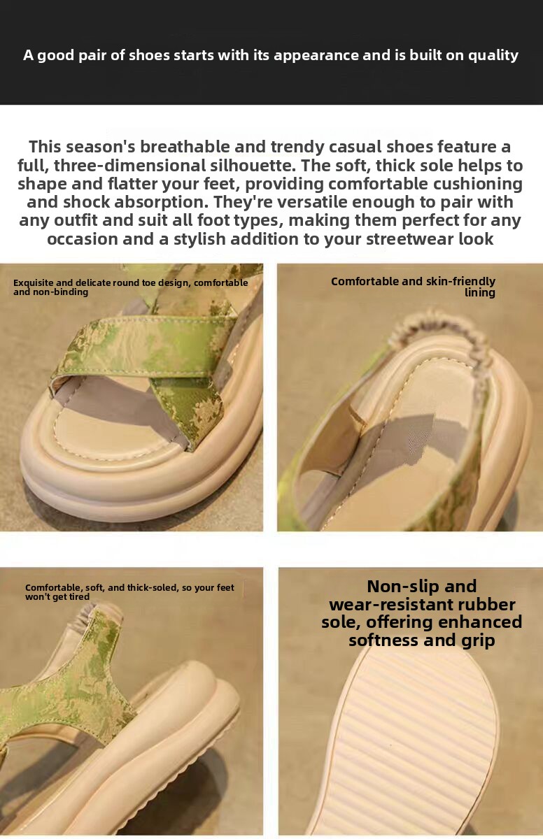 Women's Casual Square Toe Roman Sandals with Thick Sole