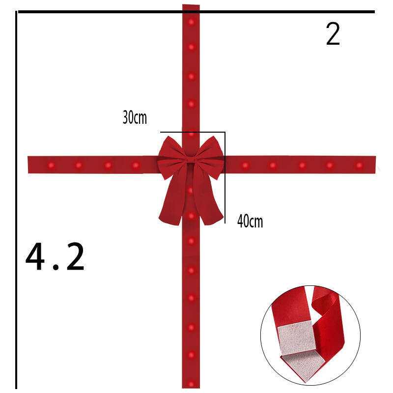 LED light glowing red Christmas bow