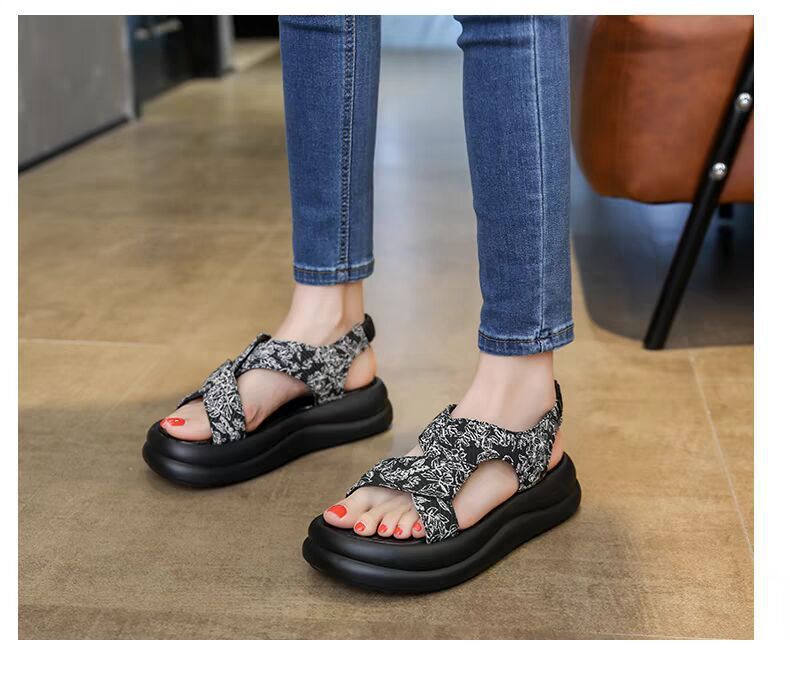 Women's Casual Square Toe Roman Sandals with Thick Sole