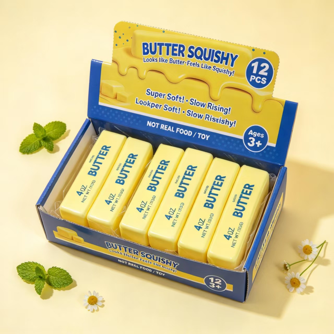 Squeezable soft rebounding butter stick
