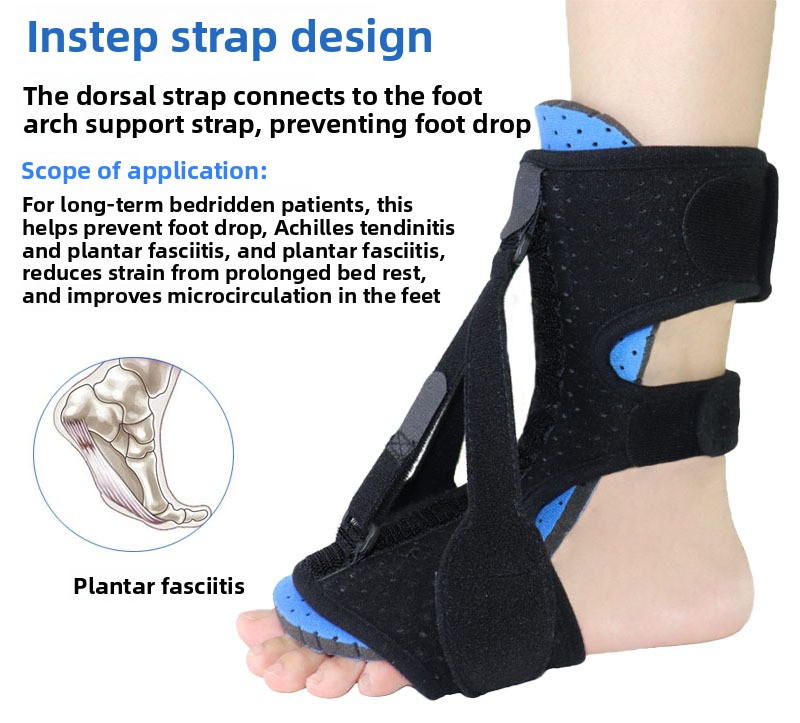 Adjustable Night Foot Splint for Ankle Correction and Plantar Fasciitis Relief with Massage Ball