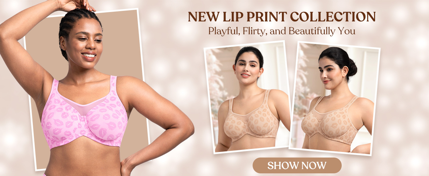 Women's Plus Size Full Cup Underwire Bra Unlined Breathable T-Shirt Bra with Wide Size Range