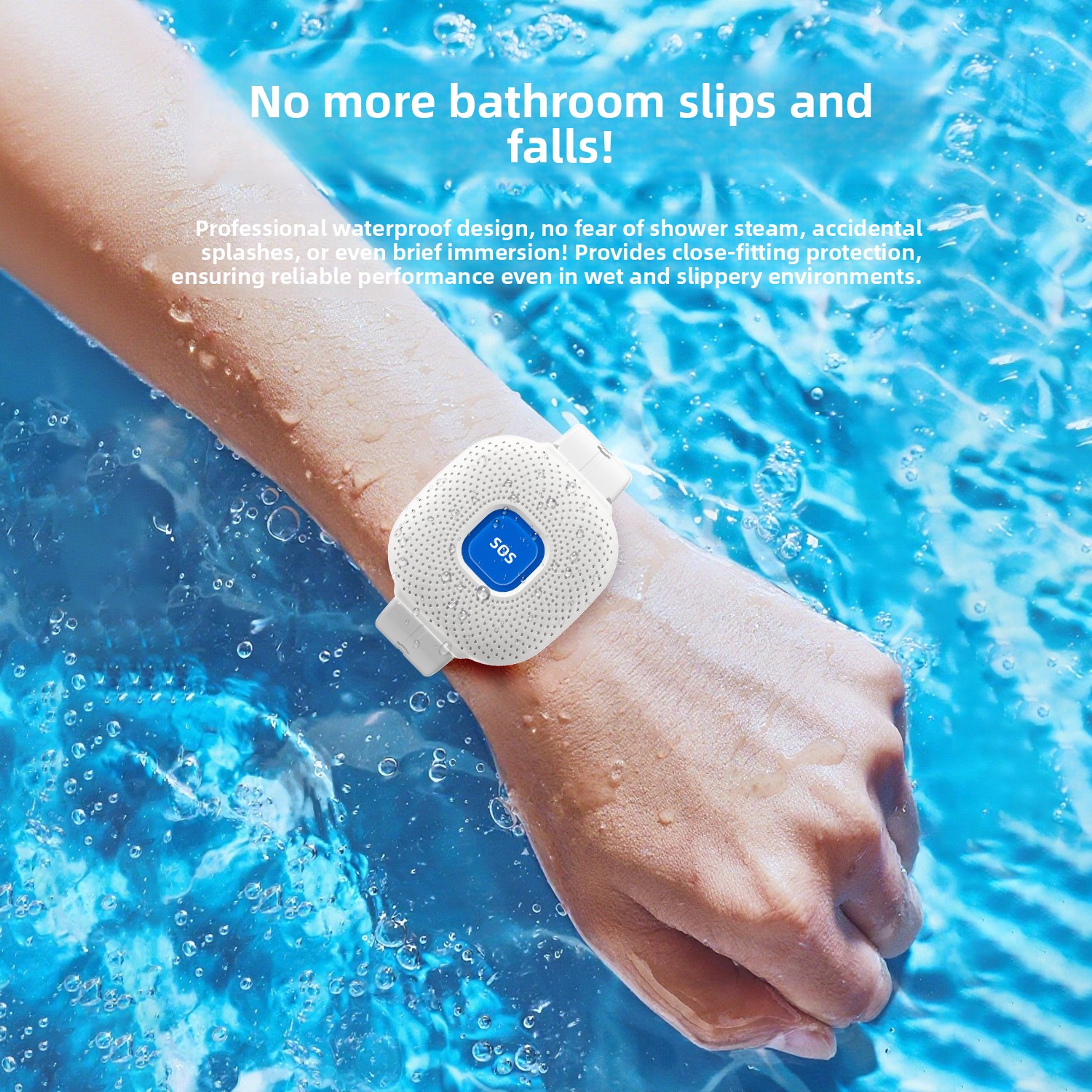 Waterproof wristband SOS call button for seniors ? one-button emergency call