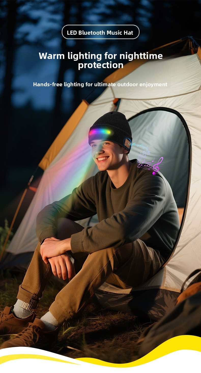LED Bluetooth Music Light Up Knitted Hat Rechargeable