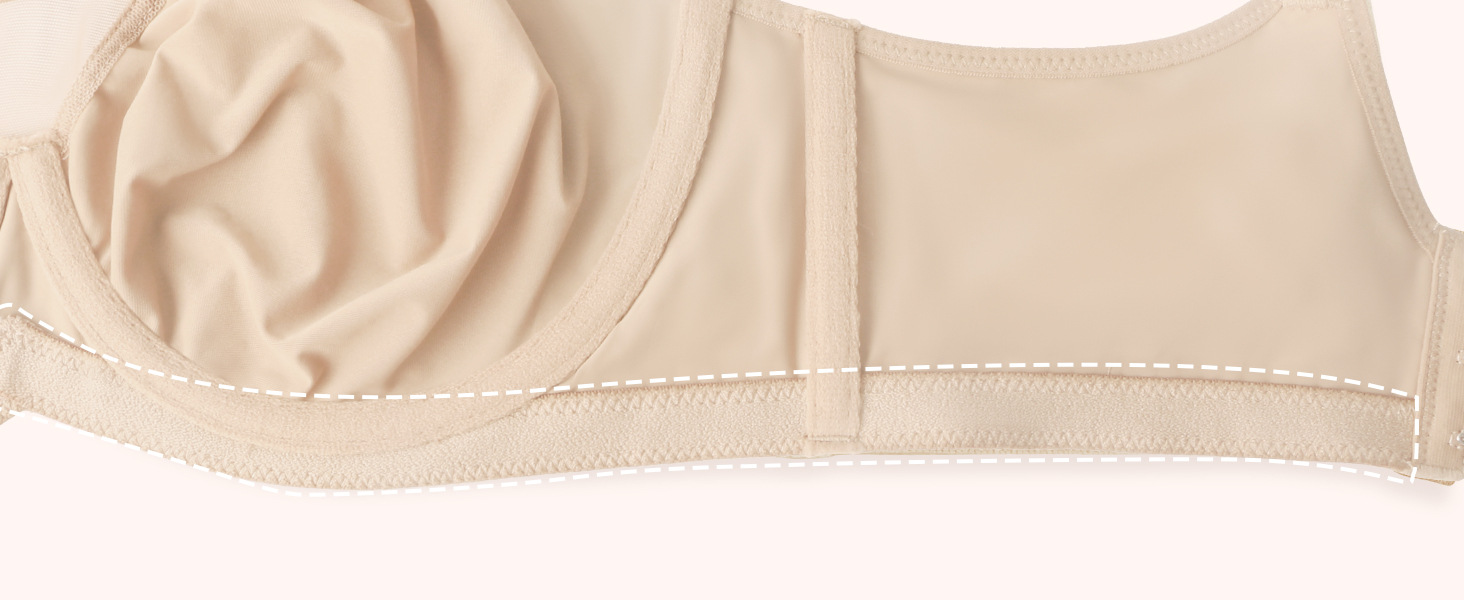 Women's Plus Size Full Cup Underwire Bra Unlined Breathable T-Shirt Bra with Wide Size Range