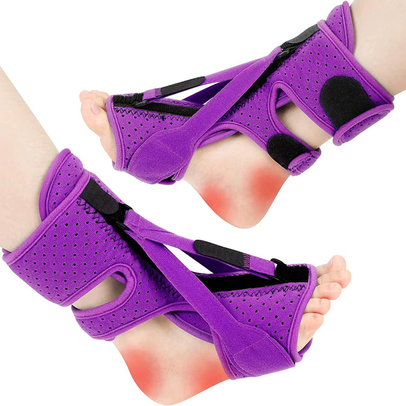 Adjustable Night Foot Splint for Ankle Correction and Plantar Fasciitis Relief with Massage Ball