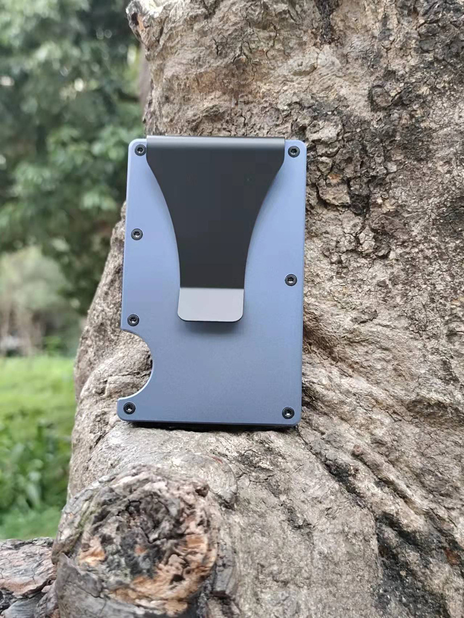 Ultra-Thin Aluminum RFID Blocking Metal Card Holder Case for Men