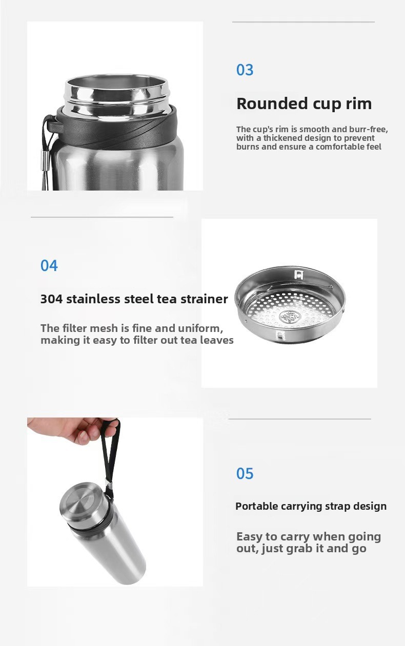 304 Stainless Steel Vacuum Insulated Large Capacity Travel Mug