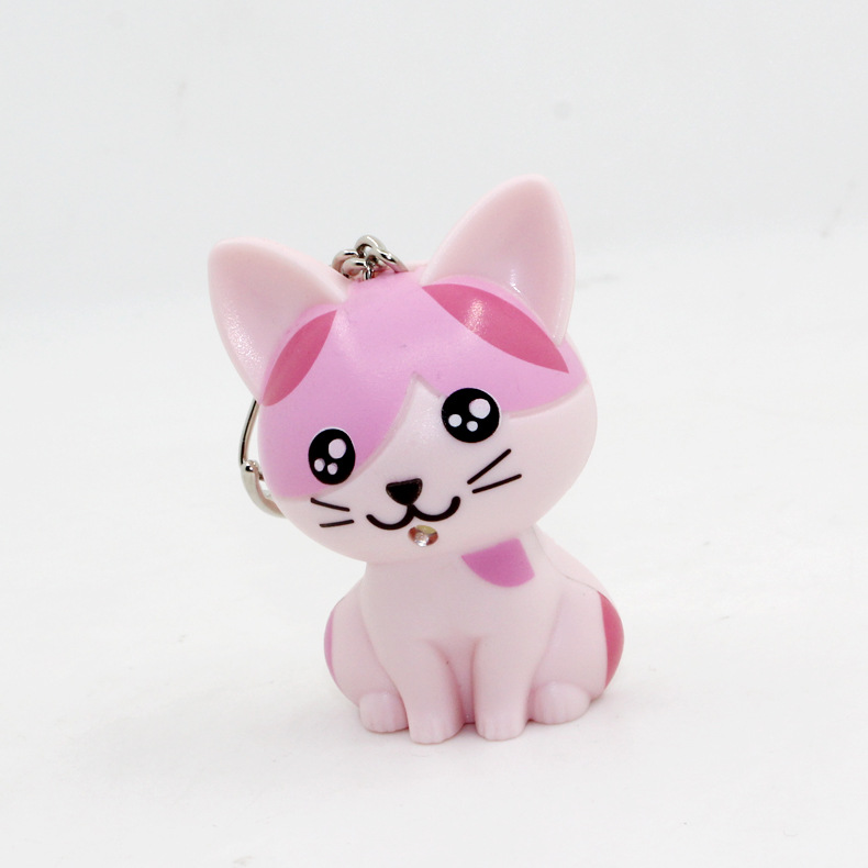 LED Sound Light-Up Kitten Keychain Pendant