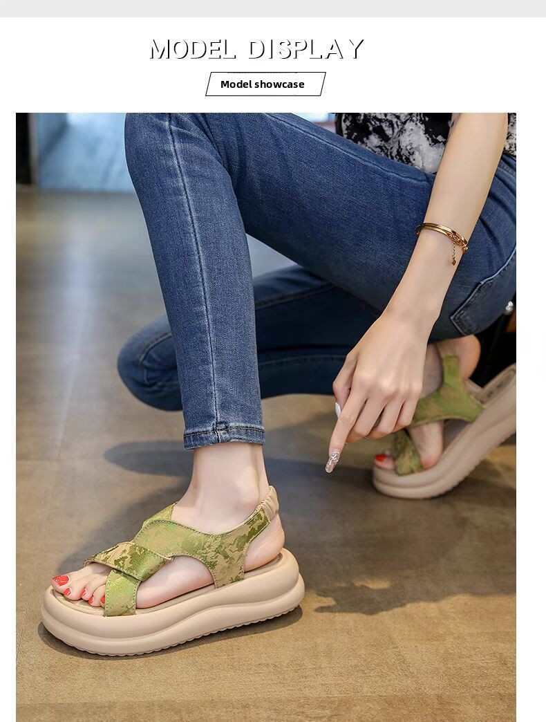 Women's Casual Square Toe Roman Sandals with Thick Sole