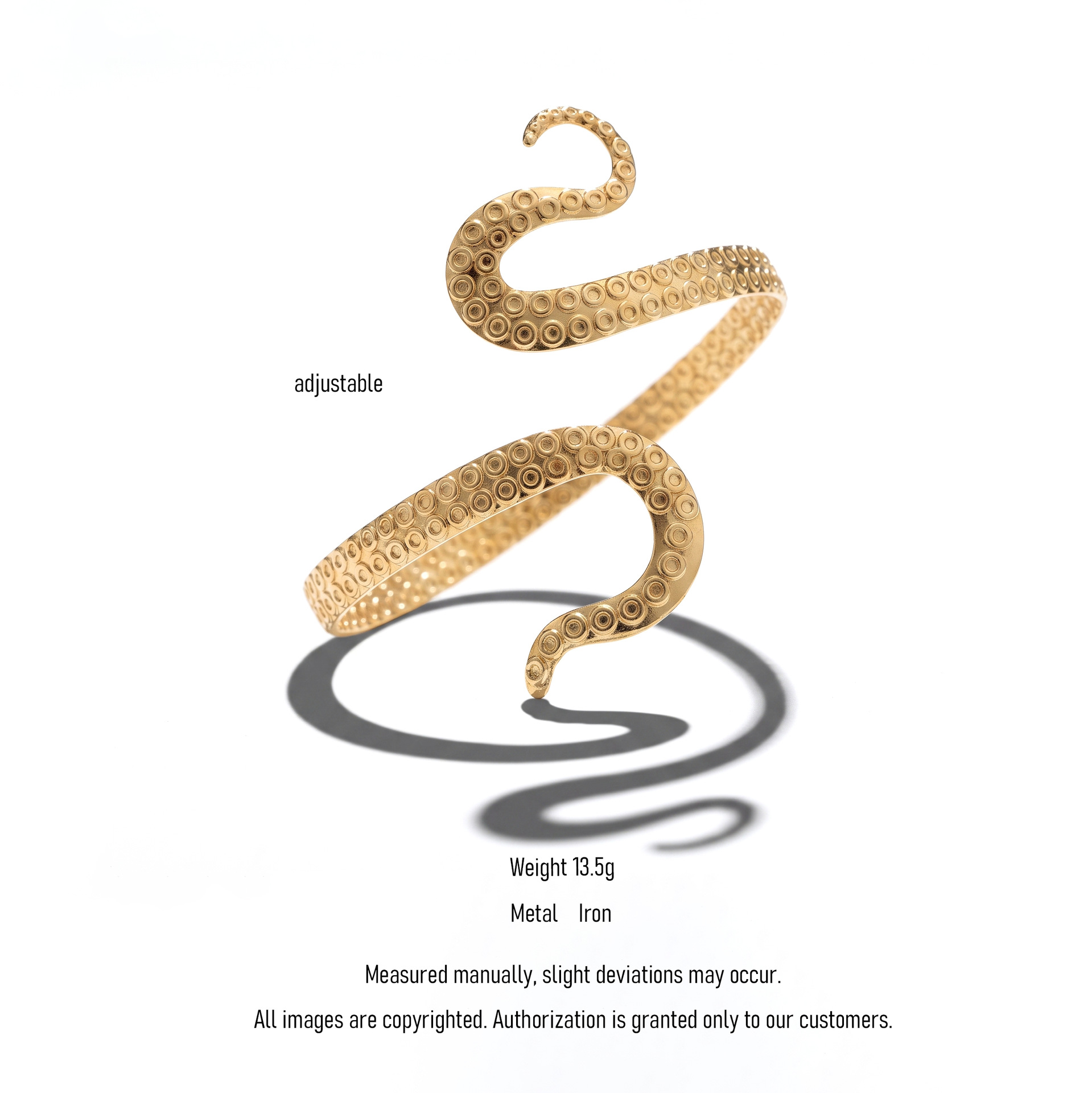 Women's Snake Shape Open Cuff Arm Bracelet Fashion Arm Ring Jewelry