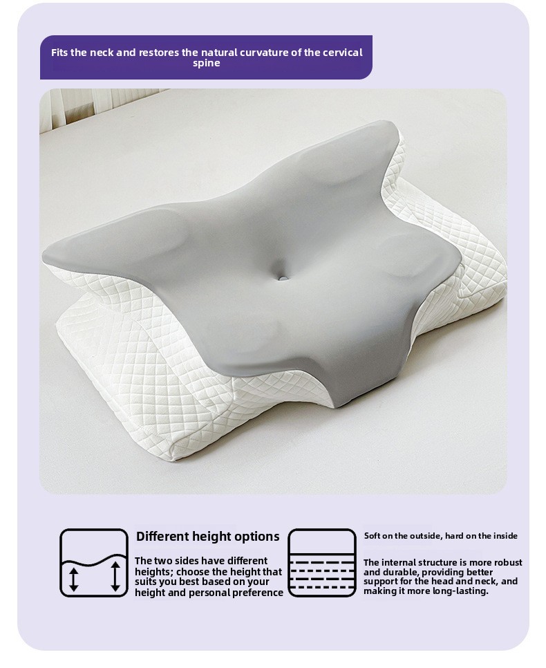 Ergonomic Contour Memory Foam Pillow Slow Rebound Neck Support Cooling Travel Pillow