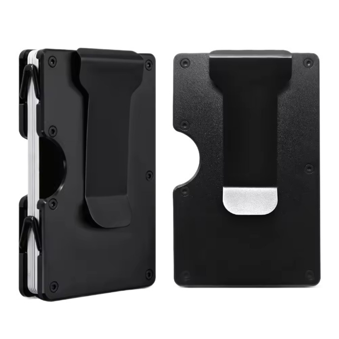 Creative Aluminum Alloy RFID Blocking Card Holder Large Capacity Anti-Theft Metal Wallet