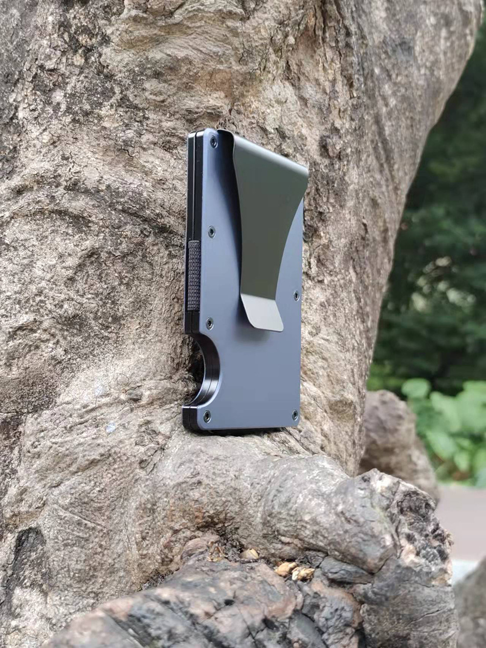 Ultra-Thin Aluminum RFID Blocking Metal Card Holder Case for Men