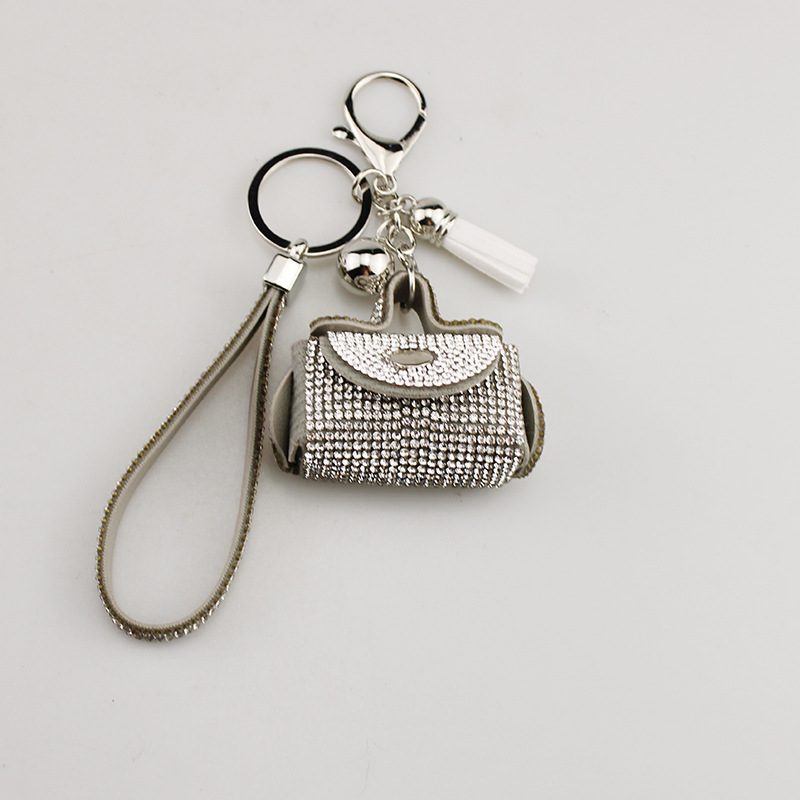 Rhinestone Mini Purse Keychain Coin Pill Earphone Holder Bag