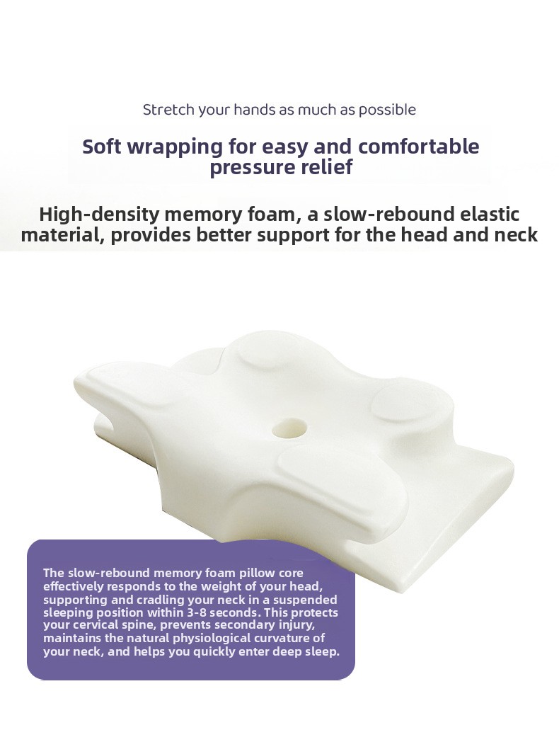 Ergonomic Contour Memory Foam Pillow Slow Rebound Neck Support Cooling Travel Pillow
