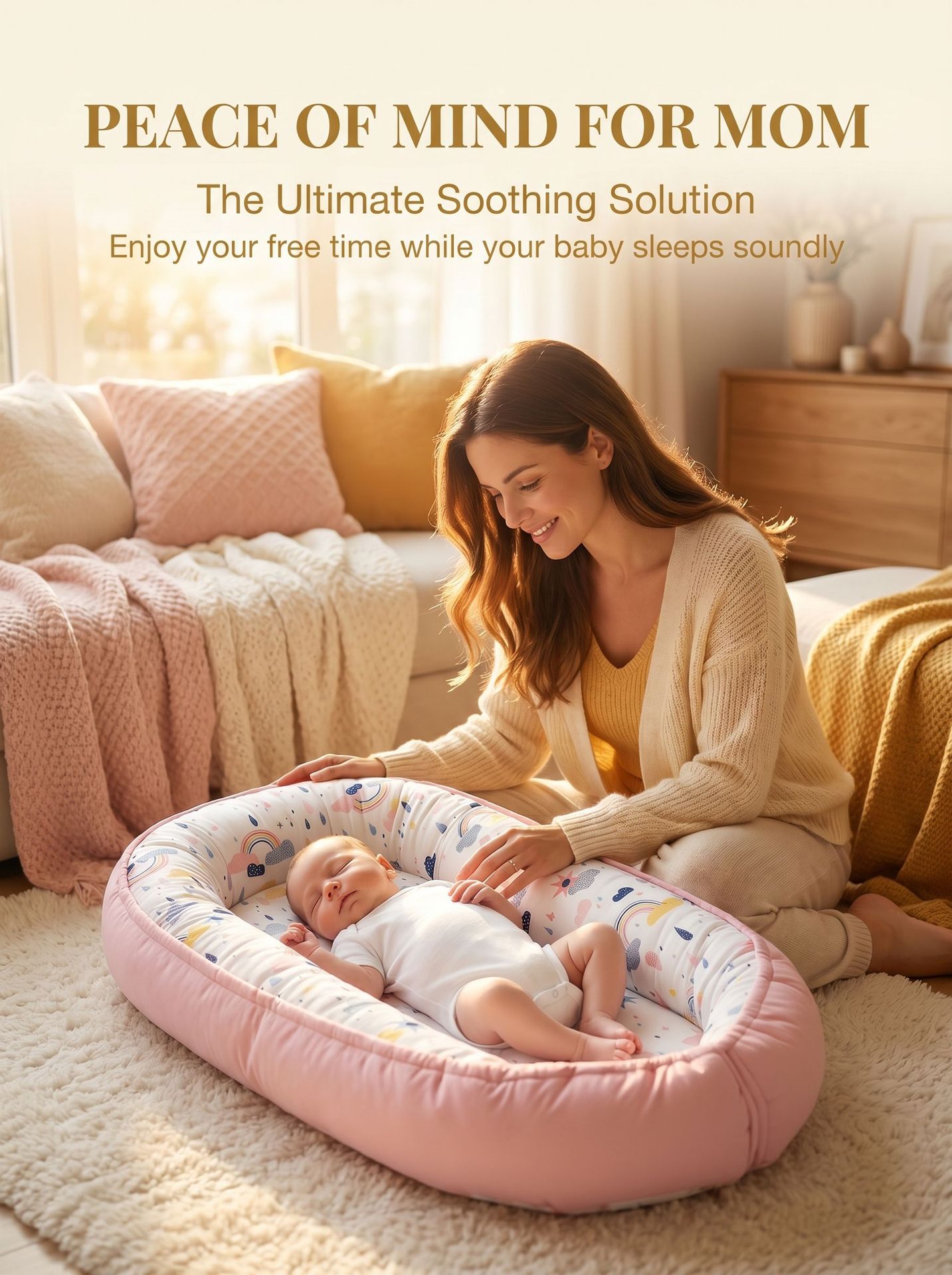 Portable Bionic Baby Nest Crib Removable Washable Cotton Newborn Bed