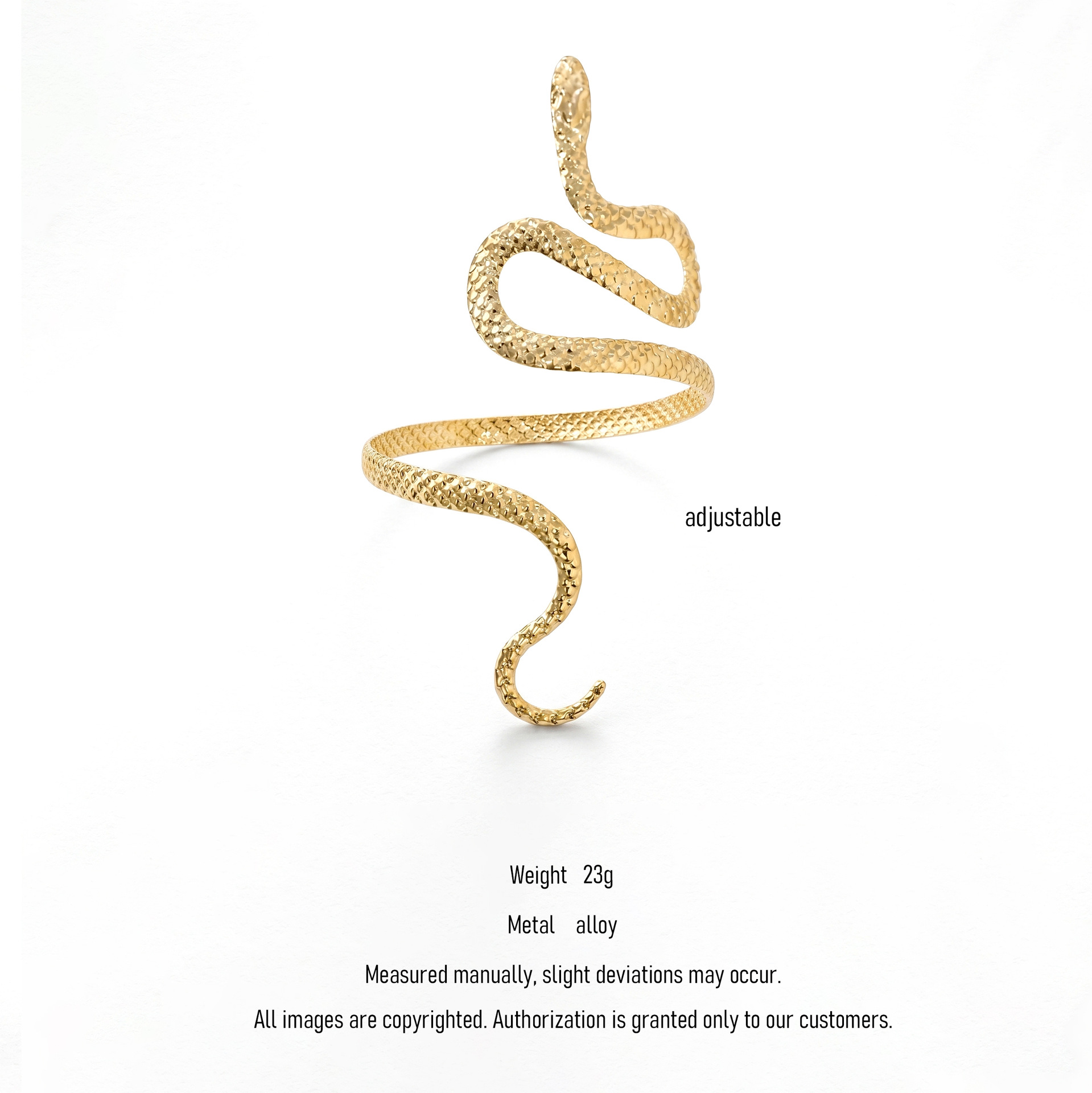 Women's Snake Shape Open Cuff Arm Bracelet Fashion Arm Ring Jewelry