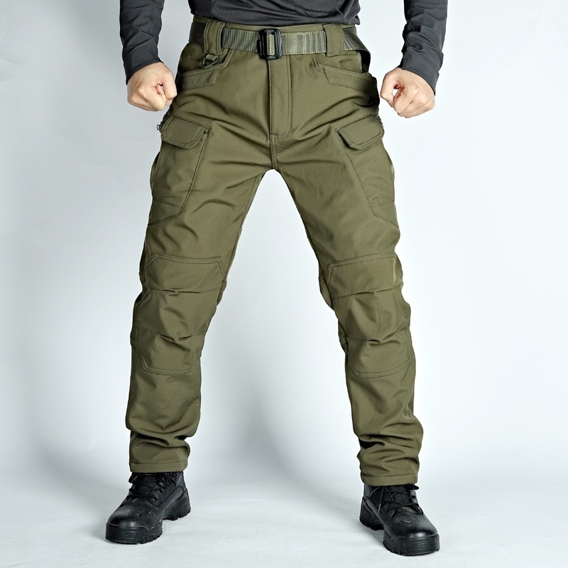 Men's Fleece Lined Waterproof Outdoor Hiking Pants, Warm Winter Insulated Snow Pant