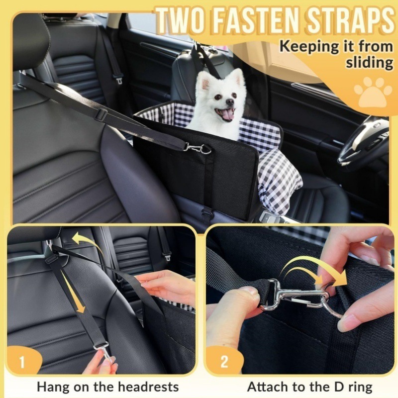 Portable Small Dog and Cat Car Center Console Bed