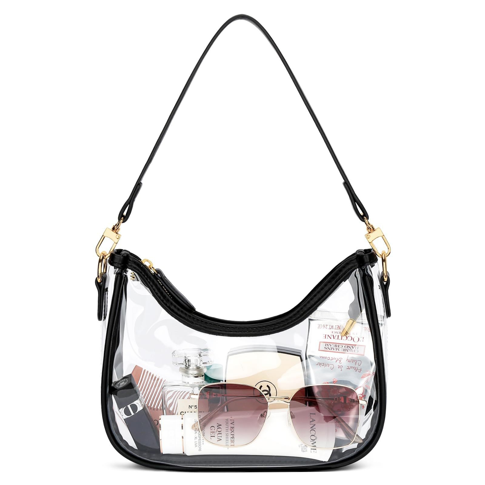 PU Leather Women's Underarm Bag Large Capacity Zipper Tote Handbag