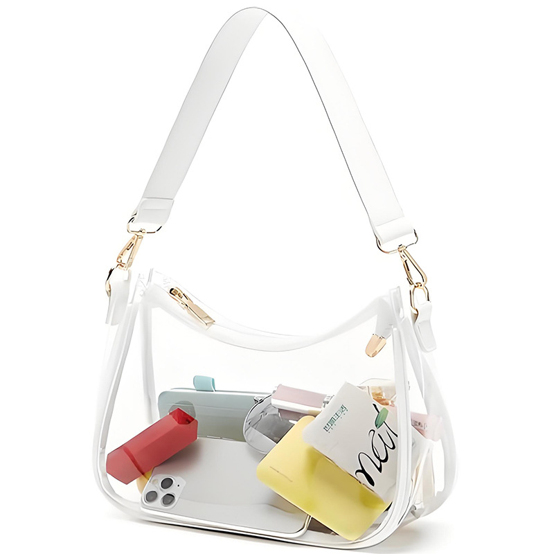 PU Leather Women's Underarm Bag Large Capacity Zipper Tote Handbag