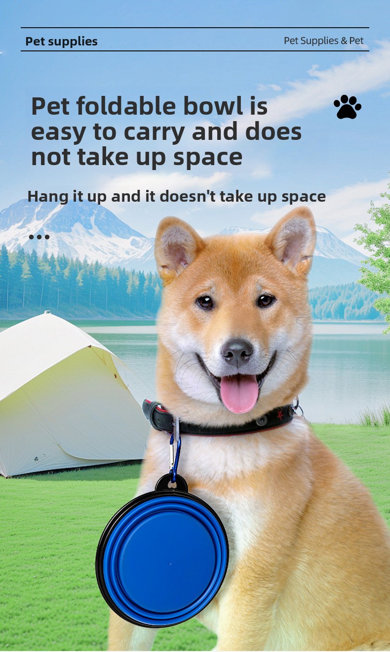 Portable pet outdoor drinking water adjustable bowl