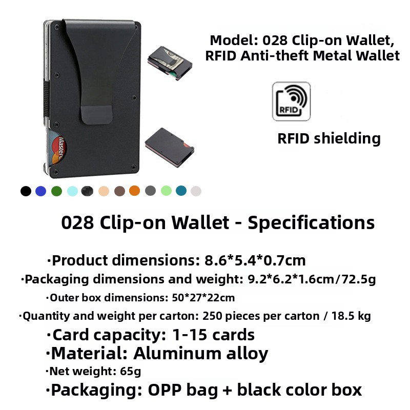 Ultra-Thin Aluminum RFID Blocking Metal Card Holder Case for Men