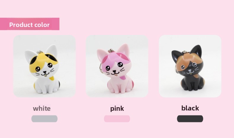 LED Sound Light-Up Kitten Keychain Pendant