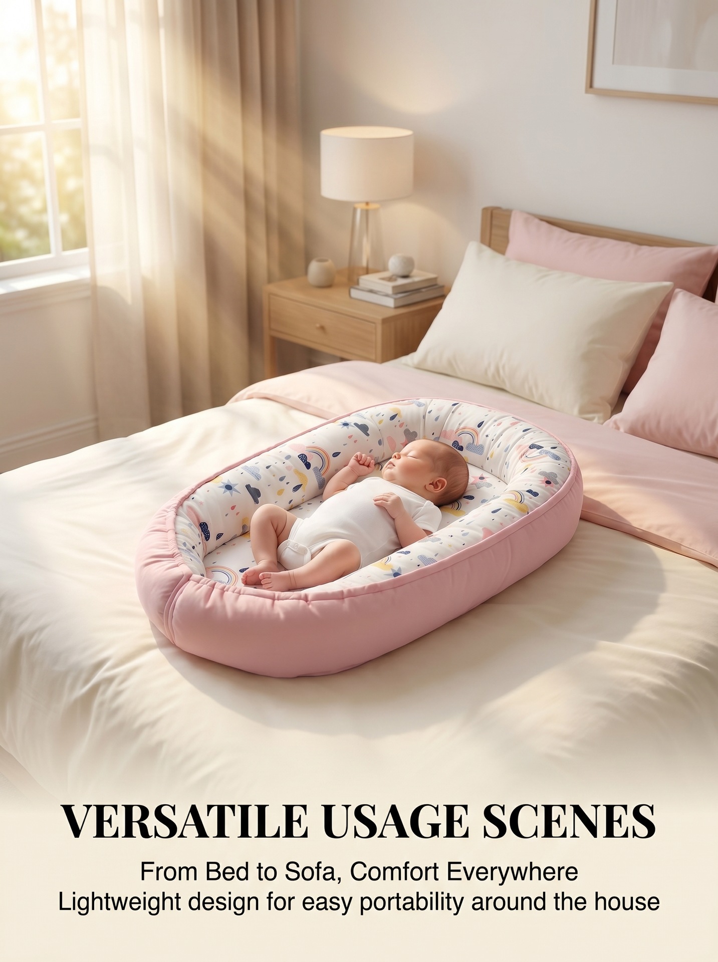 Portable Bionic Baby Nest Crib Removable Washable Cotton Newborn Bed