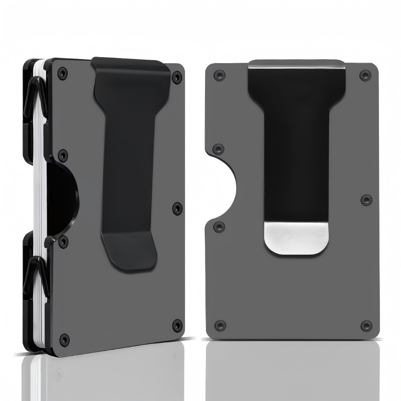 Creative Aluminum Alloy RFID Blocking Card Holder Large Capacity Anti-Theft Metal Wallet