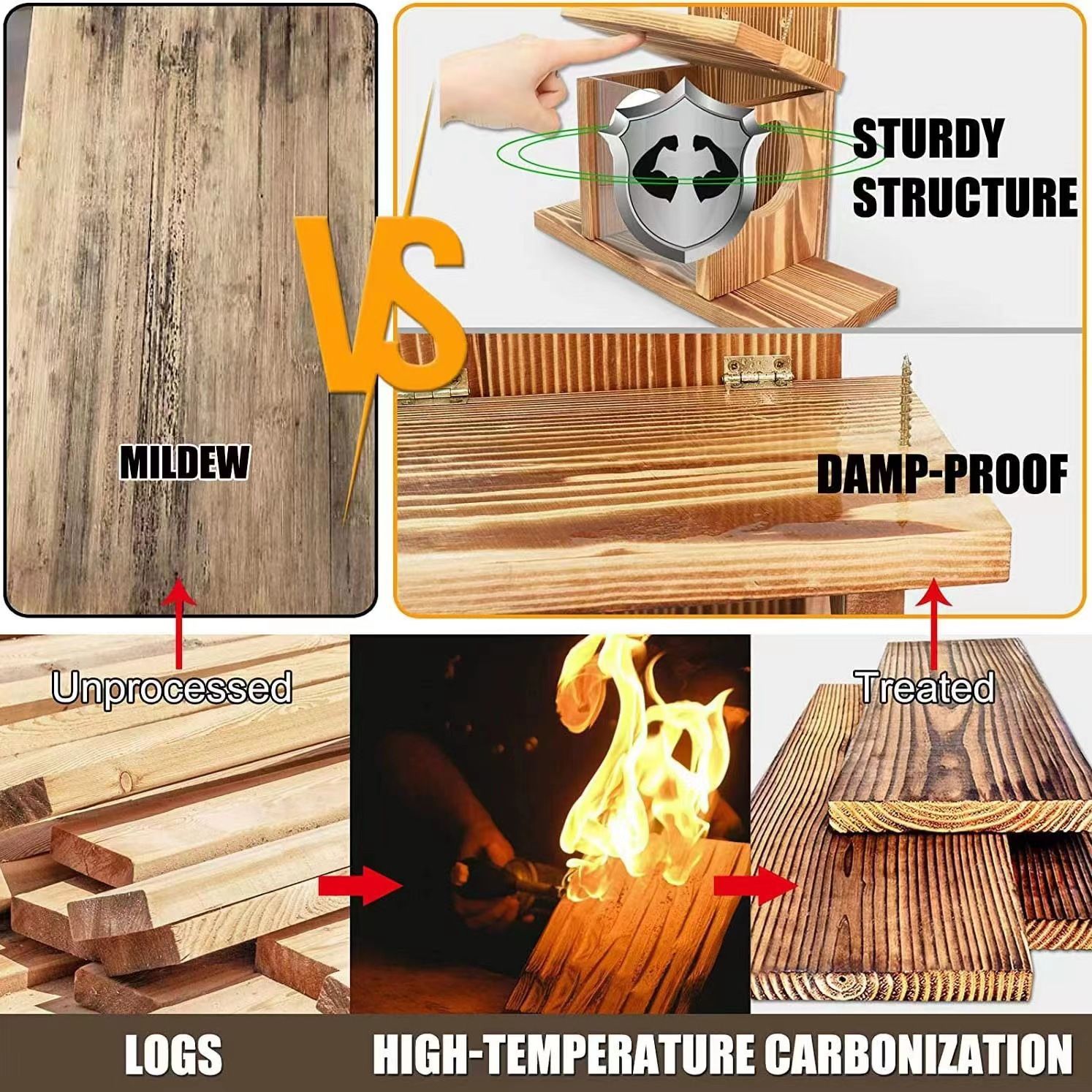 Wooden Hanging Squirrel Feeder Outdoor Small Animal Feeding House