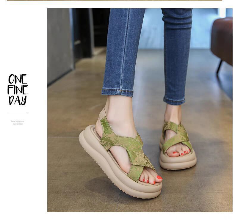 Women's Casual Square Toe Roman Sandals with Thick Sole