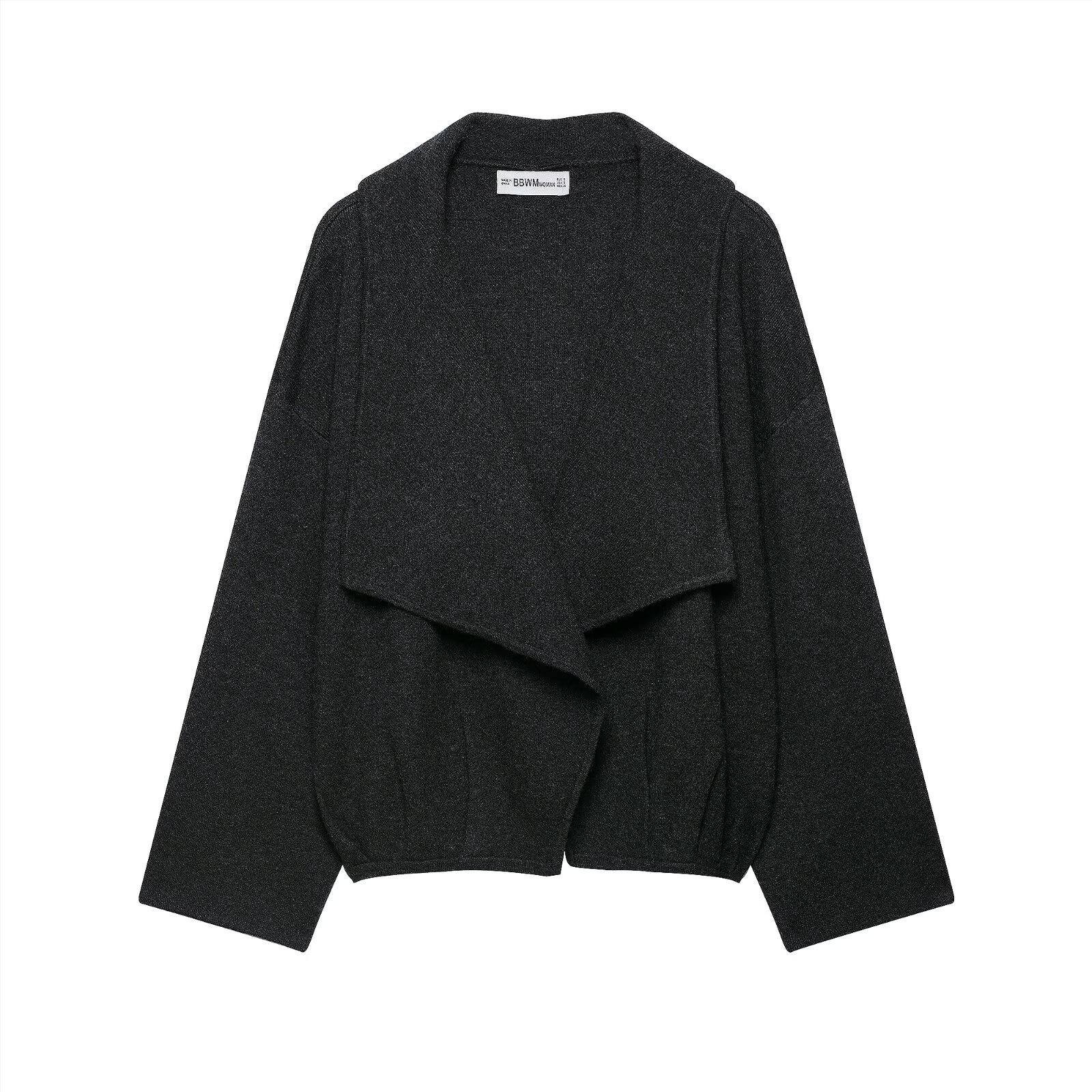 Round-neck pullover basic solid-colored top
