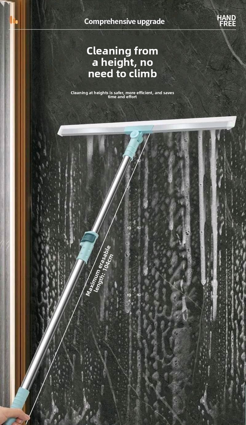 Household floor scraping and water sweeping broom