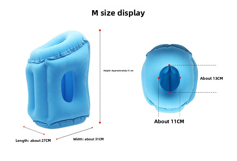 Inflatable Flocking Nap Pillow Hands-Free Travel Office Lying Down Rest Cushion