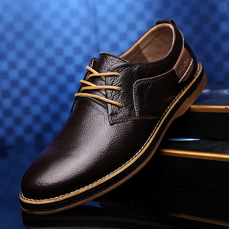 2024 Foreign Trade Men's Leather Shoes Cross-border Large Size Leather Shoes Fashion Business Casual Handmade Stitch Chelsea Men's Leather Shoes