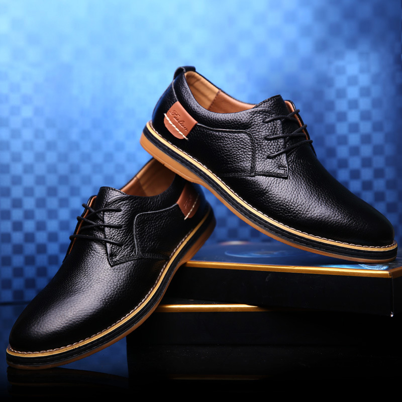 2024 Foreign Trade Men's Leather Shoes Cross-border Large Size Leather Shoes Fashion Business Casual Handmade Stitch Chelsea Men's Leather Shoes