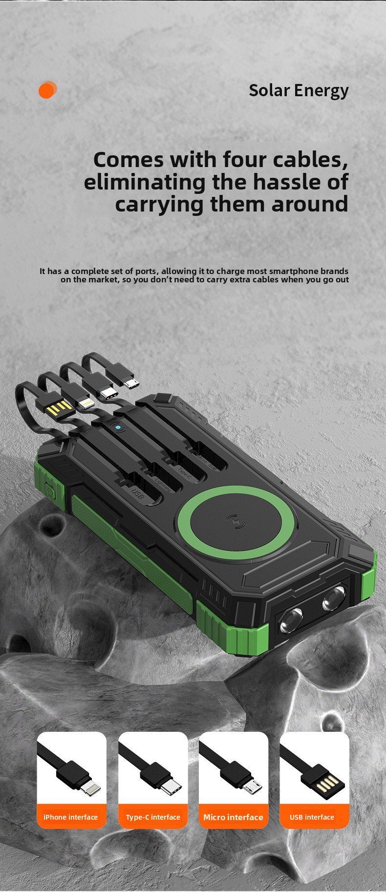 Fast charging comes with a wireless charging portable power bank