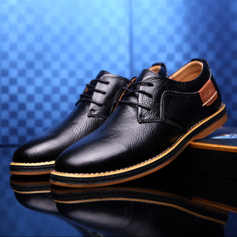 2024 Foreign Trade Men's Leather Shoes Cross-border Large Size Leather Shoes Fashion Business Casual Handmade Stitch Chelsea Men's Leather Shoes