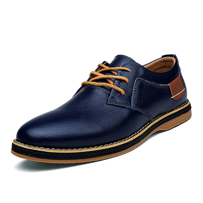 2024 Foreign Trade Men's Leather Shoes Cross-border Large Size Leather Shoes Fashion Business Casual Handmade Stitch Chelsea Men's Leather Shoes